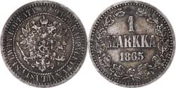 World Coins - Coin, Finland, Alexander II, Markka, 1865, Helsinki, , Silver, KM:3.1