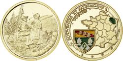 World Coins - France, Medal, Les Vosges, Gilt iron, Colourized,