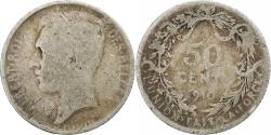 World Coins - Belgium, Albert I, 50 Centimes, 1910, Brussels, Silver,