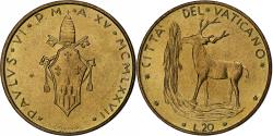 World Coins - Vatican, Paul VI, 20 Lire, 1977 / Anno XV, Rome, Aluminum-Bronze, , KM:120