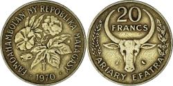 World Coins - Madagascar, 20 Francs, 4 Ariary, 1970