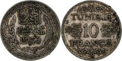 World Coins - Coin, Tunisia, Ahmad Pasha Bey, 10 Francs, 1934, Paris, , Silver
