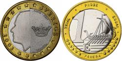 World Coins - Sweden, Carl XVI Gustaf, Euro, Fantasy Trial Euro, 2003, Bi-Metallic,