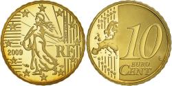 World Coins - France, 10 Euro Cent, 2009, Paris, Proof / BE, , Brass, Gadoury:4b.
