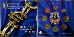 World Coins - Benelux, 3x 1 ct. - 2€ + Token, 10 ans de l'euro, 2012, Brussels,