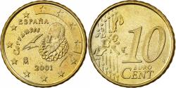 World Coins - Spain, 10 Euro Cent, 2001, Madrid, Nordic gold,