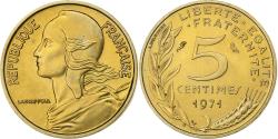 World Coins - France, 5 Centimes, Marianne, 1971, Paris, FDC, Aluminum-Bronze,