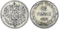 World Coins - Coin, Finland, Nicholas II, 25 Penniä, 1907, Helsinki, , Silver