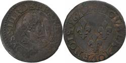 World Coins - France, Louis XIII, Double Tournois, 1619, Poitiers, Copper,