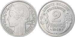 World Coins - France, 2 Francs, Morlon, 1949, Beaumont-Le-Roger, Aluminum,