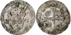 World Coins - France, Henri III, Douzain aux deux H, 1577, Rennes, Billon,