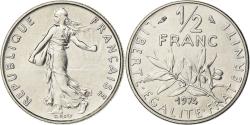 World Coins - France, 1/2 Franc, Semeuse, 1974, Paris, Chouette, Nickel,