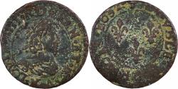 World Coins - France, Louis XIII, Double Tournois, 1632, Bordeaux, Copper,