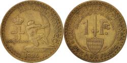 World Coins - Coin, Monaco, Louis II, Franc, 1924, Poissy, , Aluminum-Bronze, KM:111