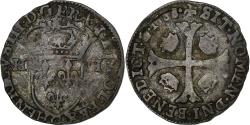 World Coins - France, Henri III, Douzain aux deux H, 1588, Saint-Lô, Billon,