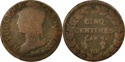World Coins - Coin, France, Dupré, 5 Centimes, AN 7, Strasbourg, , Bronze, KM:640.4