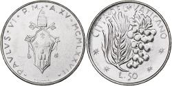 World Coins - Vatican, Paul VI, 50 Lire, 1977 - Anno XV, Rome, Stainless Steel,