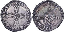World Coins - France, Henri IV, 1/4 Ecu, 1593, Bayonne, Silver, , Gadoury:597