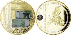 World Coins - France, Medal, Billet de Banque Européenne, 100 Euro, , Copper Gilt