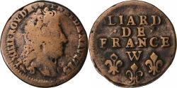 World Coins - France, Louis XIV, Liard  de Lille, 1715, Lille, Copper, , Gadoury:82