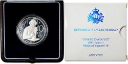 World Coins - San Marino, 10 Euro, Giosuè Carducci, 2007, Rome, Proof, , Silver