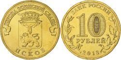 World Coins - Russia, 10 Roubles, Pskov, 2013, St. Petersburg, Brass plated steel,