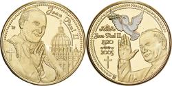 World Coins - France, Medal, John Paul II, Gilt iron, Colourized,