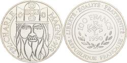 World Coins - France, 100 Francs, Charlemagne, 1990, MDP, Pattern, Silver,