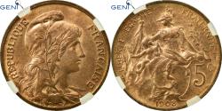World Coins - Coin, France, Dupuis, 5 Centimes, 1908, Paris, GENI, MS64RB, Bronze, KM:842