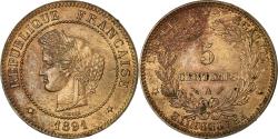 World Coins - Coin, France, Cérès, 5 Centimes, 1891, Paris, , Bronze, KM:821.1