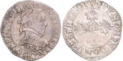 World Coins - Coin, France, Henri III, 1/2 Franc au col plat, 1589, Bordeaux,