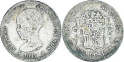 World Coins - Coin, Spain, Alfonso XIII, Peseta, 1891, Madrid, , Silver, KM:691