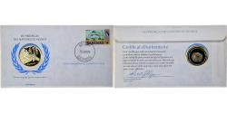 World Coins - Bahamas, Medal + stamp, United Nations, 1976, Silver, Proof,