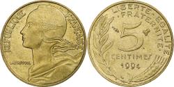 World Coins - France, 5 Centimes, Marianne, 1994, Pessac, Aluminum-Bronze,
