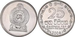 World Coins - Coin, Sri Lanka, 25 Cents, 2004, , Nickel Clad Steel, KM:141a