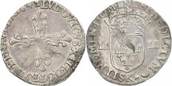World Coins - France, Louis XIII, 1/4 Ecu, 1642, Bordeaux, Silver, , Gadoury:27