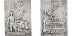 World Coins - France, Medal, Concours d'Animaux Reproducteurs, Arras, 1908, Silvered bronze