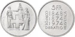 World Coins - Switzerland, 5 Francs, Revision of the Constitution, 1974, Bern, Cupronickel