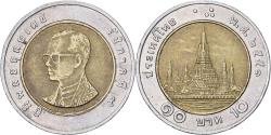 World Coins - Thailand, Rama IX, 10 Baht, 2008, Bi-Metallic, , KM:227
