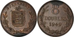 World Coins - Coin, Guernsey, 8 Doubles, 1949, Heaton, Birmingham, , Bronze, KM:14