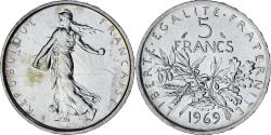 World Coins - France, Semeuse, 5 Francs, 1969, Paris, , Silver, KM:926, Gadoury:770