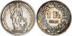 World Coins - Switzerland, Franc, Helvetia, 1943, Bern, Silver,