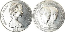 World Coins - Coin, Isle of Man, Elizabeth II, Crown, 1981, Pobjoy Mint, Mariage du Prince