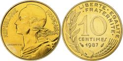 World Coins - France, 10 Centimes, Marianne, 1987, Paris, FDC, Aluminum-Bronze,