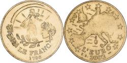 World Coins - France, Token, Passage du franc à l'Euro, 2002, Copper-nickel Aluminium