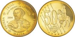 World Coins - Malta, 50 Euro Cent, 2004, unofficial private coin, , Brass