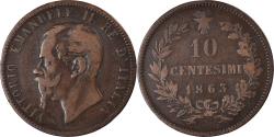 World Coins - Coin, Italy, Vittorio Emanuele II, 10 Centesimi, 1863, , Copper