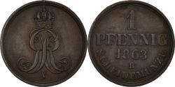 World Coins - Coin, German States, HANNOVER, Georg V, Pfennig, 1863, , Copper, KM:233