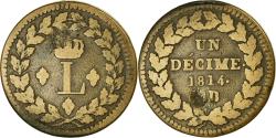 World Coins - Coin, France, Louis XVIII, Decime, 1814, Strasbourg, , Bronze, KM:701
