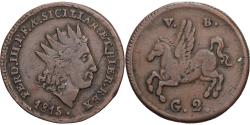World Coins - Kingdom of Sicily, Ferdinando III, 2 Grani, 1815, Naples, Copper,